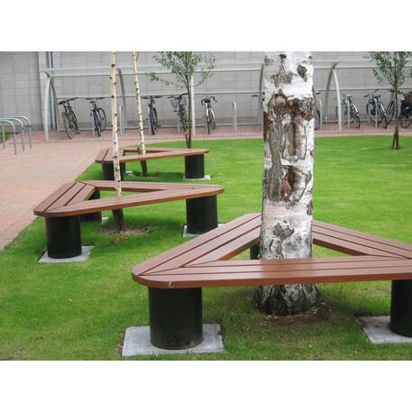 Metalinis suolas (suoliukas) be atlošo, pagamintas iš Iroko medienos 'Premium Collection / STF/06-18-01/MDL'