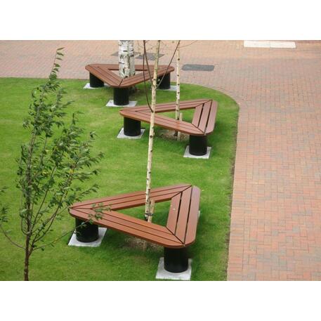 Metalinis suolas (suoliukas) be atlošo, pagamintas iš Iroko medienos 'Premium Collection / STF/06-18-01/MDL'