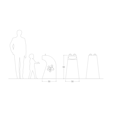 Metal trash bin for children’s playgrounds 'Frog Bin G552'