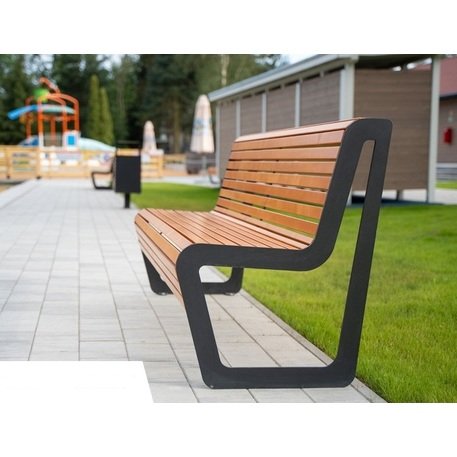 Metalinis suolas su atlošu ir medine sėdimąja dalimi 'MBG/02-Koliber / 182cm'