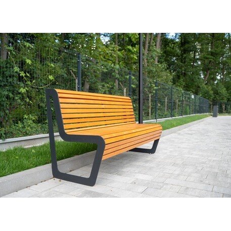 Metalinis suolas su atlošu ir medine sėdimąja dalimi 'MBG/02-Koliber / 182cm'