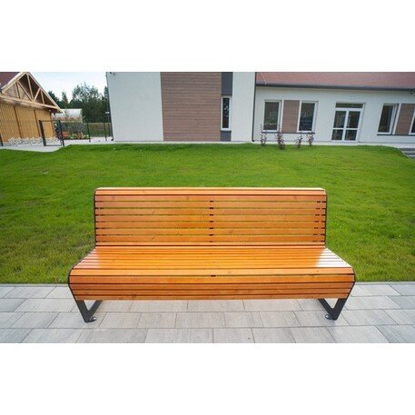 Metalinis suolas su atlošu ir medine sėdimąja dalimi 'MBG/02-Koliber / 182cm'