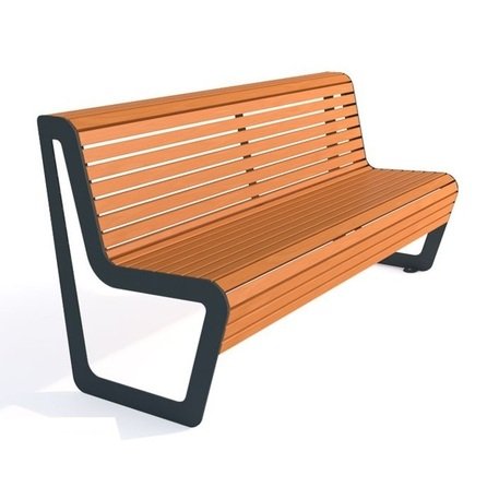 Metalinis suolas su atlošu ir medine sėdimąja dalimi 'MBG/02-Koliber / 182cm'