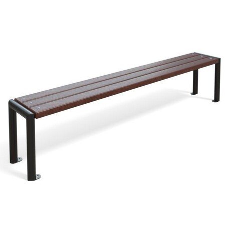 Металлическая скамейка без спинки с деревянным сиденьем 'MBG/91-Stokrotka II / 190cm'