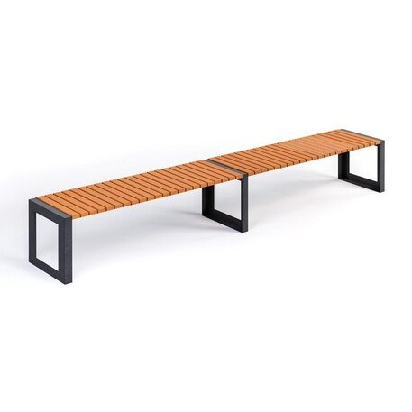Металлическая скамейка без спинки с деревянным сиденьем 'MBG/111-Opalek I / 162cm'