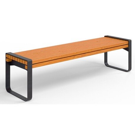 Металлическая скамейка без спинки с деревянным сиденьем 'MBG/120-Dore / 180cm'