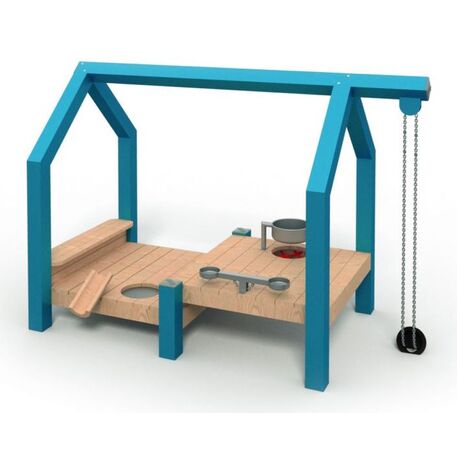 Moduliniai vaikų žaidimų aikštelių kompleksai 3–12 metų vaikams – kolekcija 'Frame / Ninja' MBG-Sand play Cooking house 02460