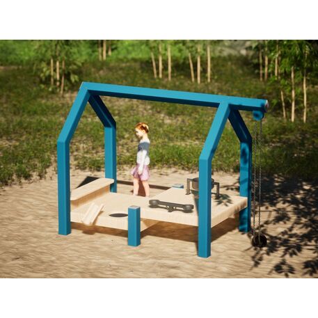 Moduliniai vaikų žaidimų aikštelių kompleksai 3–12 metų vaikams – kolekcija 'Frame / Ninja' MBG-Sand play Cooking house 02460