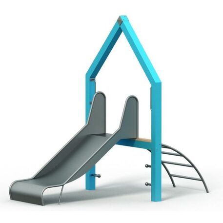 Moduliniai vaikų žaidimų aikštelių kompleksai 3–12 metų vaikams – kolekcija 'Frame / Ninja' MBG-Sliding house 3 02599