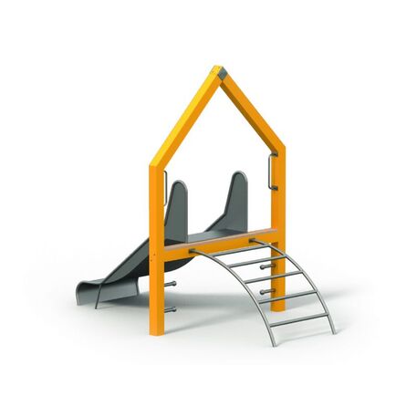 Moduliniai vaikų žaidimų aikštelių kompleksai 3–12 metų vaikams – kolekcija 'Frame / Ninja' MBG-Sliding house 3 02599