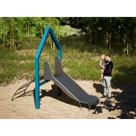 Moduliniai vaikų žaidimų aikštelių kompleksai 3–12 metų vaikams – kolekcija 'Frame / Ninja' MBG-Sliding house 3 02599