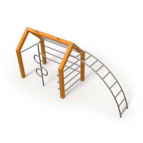 Moduliniai vaikų žaidimų aikštelių kompleksai 3–12 metų vaikams – kolekcija 'Frame / Ninja' MBG-Climbing house 02608