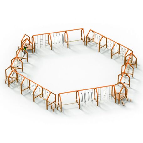 Complessi modulari per parchi giochi per bambini dai 3 ai 12 anni – collezione “Frame / Ninja” MBG-Ninja Frame Endlos house 02731