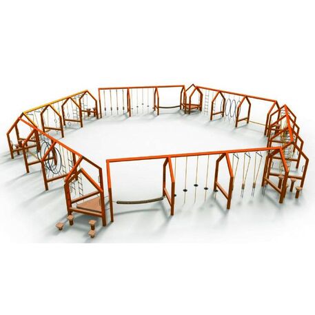 Complessi modulari per parchi giochi per bambini dai 3 ai 12 anni – collezione “Frame / Ninja” MBG-Ninja Frame Endlos house 02731