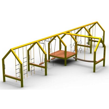 Complessi modulari per parchi giochi per bambini dai 3 ai 12 anni – collezione “Frame / Ninja” MBG-Ninja Frame Ganderkesee house 02647