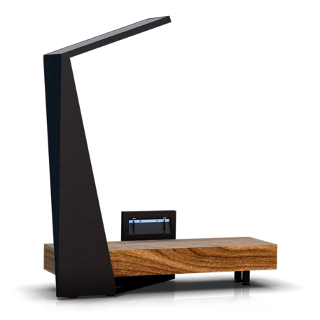 Išmanus suoliukas su saulės baterija, USB įkrovimu ir Smart City funkcijomis 'Smart Bench 1 Hybrid'