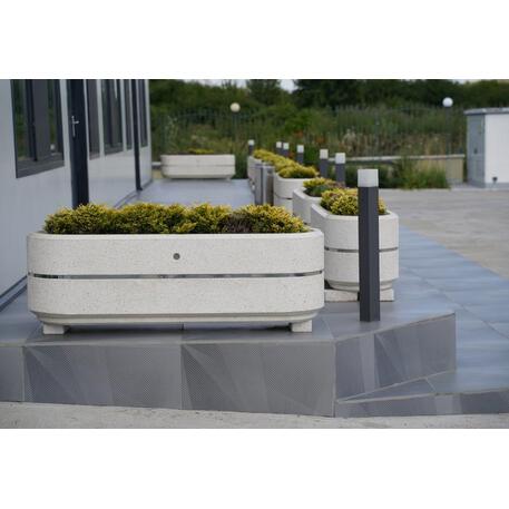Betoninis vazonas – gėlinė, padengta smulkia granito skaldele 'Premium / 150x45xH/45cm / BS-27'