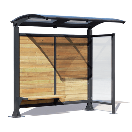 Autobusų stotelės stoginė, paviljonas su medžio apdaila 'Alessandra - 447 Wood'