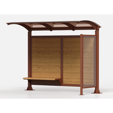 Autobusų stotelės stoginė, paviljonas su medžio apdaila 'Alessandra - 447 Wood'