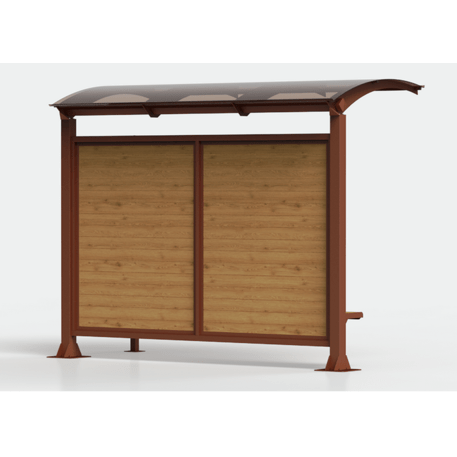 Autobusų stotelės stoginė, paviljonas su medžio apdaila 'Alessandra - 447 Wood'