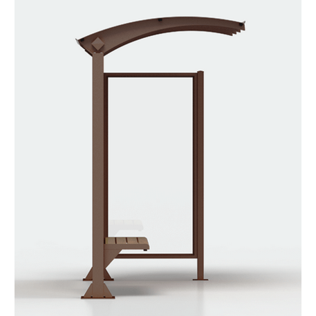 Autobusų stotelės stoginė, paviljonas su medžio apdaila 'Alessandra - 447 Wood'