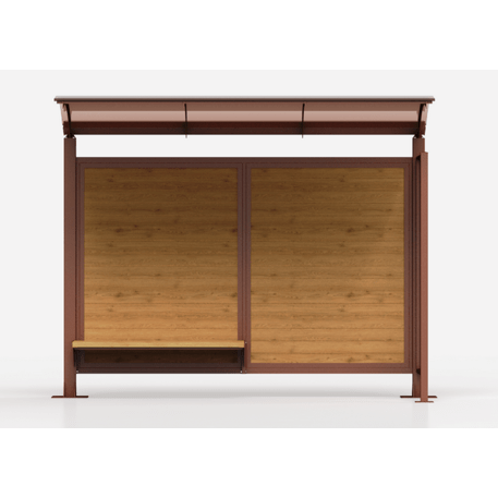 Autobusų stotelės stoginė, paviljonas su medžio apdaila 'Alessandra - 447 Wood'