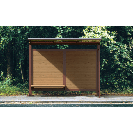 Autobusų stotelės stoginė, paviljonas su medžio apdaila 'Alessandra - 447 Wood'