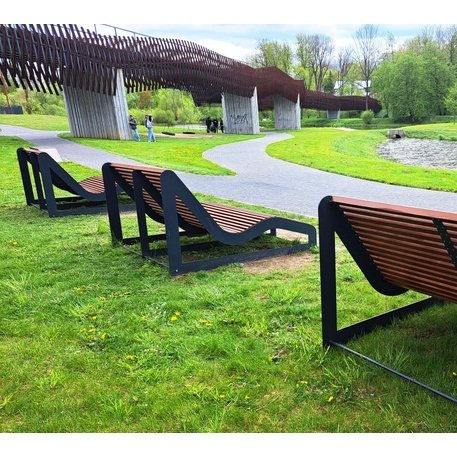 Metalinis gultas, šezlongas su medine sėdimąja dalimi 'BD/LM003_1803/MDL'