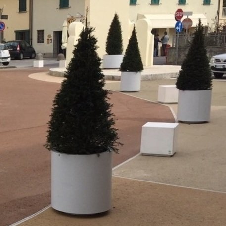 Apvalus metalinis lauko vazonas (gėlinė) 'Piramide / Ø70xH/50/70/100cm'