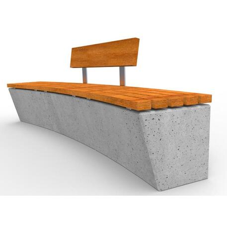 Concrete bench with / without a backrest, with an Iroko wood seating surface 'Premium Collection / STF/20-04-49_02/MDL'