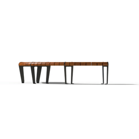 Metalinis suolas (suoliukas) be atlošo, pagamintas iš Iroko medienos 'Premium Collection / STF/20-02-43_02/MDL'