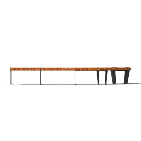 Metalinis suolas (suoliukas) be atlošo, pagamintas iš Iroko medienos 'Premium Collection / STF/20-02-43_02/MDL'
