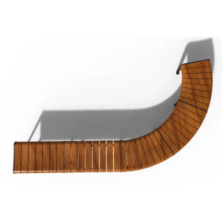 Metalinis suolas (suoliukas) be atlošo, pagamintas iš Iroko medienos 'Premium Collection / STF/20-02-43_02/MDL'