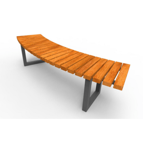 Metalinis suolas (suoliukas) be atlošo, pagamintas iš Iroko medienos 'Premium Collection / 'STF/19-02-34/MDL'