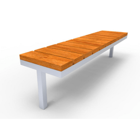 Metalinis suolas (suoliukas) be atlošo, pagamintas iš Iroko medienos 'Premium Collection / 'STF/19-02-20/MDL'