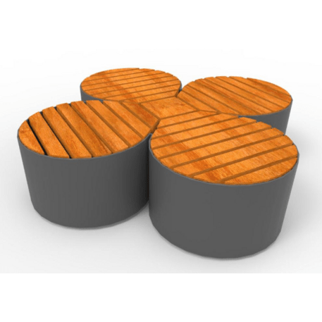 Metalinis suolas (suoliukas) be atlošo, pagamintas iš Iroko medienos 'Premium Collection / STF/18-02-79/MDL'