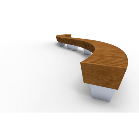 Metalinis suolas (suoliukas) be atlošo, pagamintas iš Iroko medienos 'Premium Collection / STF/13-02-59/MDL'