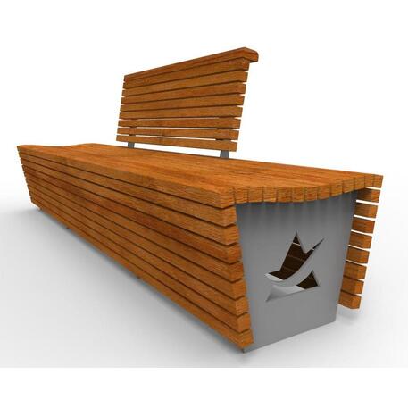 Metalinis suoliukas su / be atlošo, pagamintas iš Iroko medienos 'Premium Collection / STF/13-04-97_04/MDL'