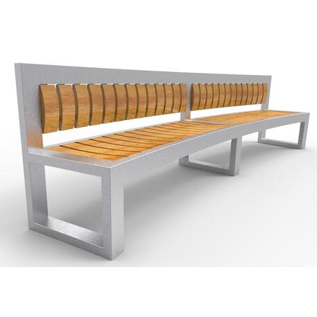 Metalinis suolas (suoliukas) su atlošu, pagamintas iš Iroko medienos 'Premium Collection / STF/13-04-77/MDL'