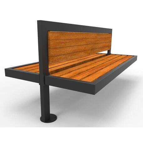 Dvipusis metalinis suolas su atlošu, pagamintas iš Iroko medienos 'Premium Collection / STF/13-04-64/MDL'