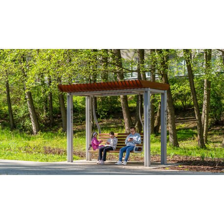 Metalinė pergolė su supynėmis iš iroko medienos 'Premium Collection / STF/22-31-01_01/MDL'