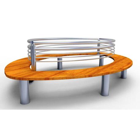 Metalinis suoliukas su atlošu, pagamintas iš Iroko medienos 'Premium Collection / STF/10-24-04/MDL'