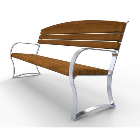 Metalinis suoliukas su atlošu, pagamintas iš Iroko medienos 'Premium Collection / STF/07-04-23/MDL'