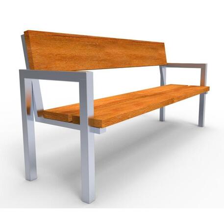 Metalinis suoliukas su atlošu, pagamintas iš Iroko medienos 'Premium / STF/04-04-01/MDL'