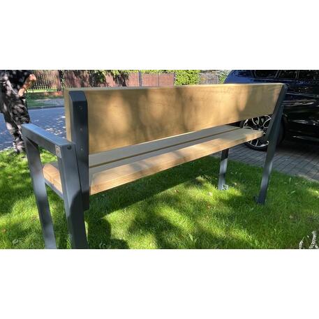 Metalinis suoliukas su atlošu, pagamintas iš Iroko medienos 'Premium / STF/04-04-01/MDL'