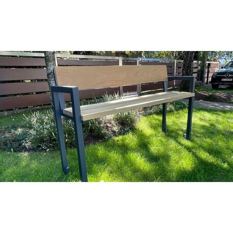 Metalinis suoliukas su atlošu, pagamintas iš Iroko medienos 'Premium / STF/04-04-01/MDL'