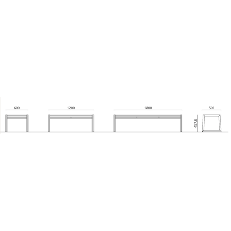 Metal bench 'Cortina.026/Flat Bench 120cm'