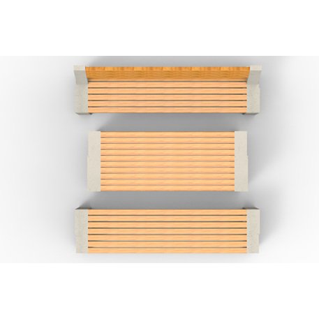 Betoninis pikniko stalas su suolais ir medinėmis sėdimomis dalimis 'BDS/SG100A_Picnic'