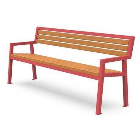 Metalinis suolas (suoliukas) su atlošu, pagamintas iš Iroko medienos 'Boston / 001229'