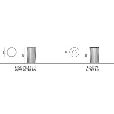 Metal litter bin 'ZEROQUINDICI.015/MDL_65L'